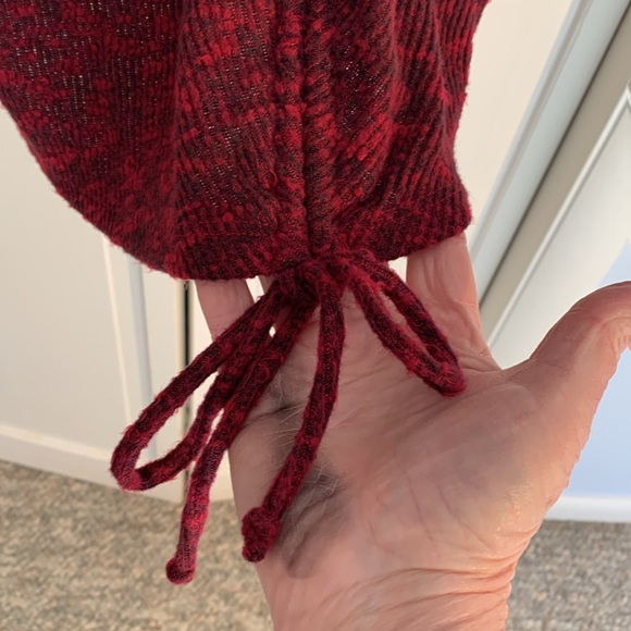 Xhilaration Red Ruched Bodycon Sweater Dress with Long Dolman Sleeves EUC - Picture 7 of 12